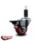 Service Caster 3'' Red Poly Swivel 1-1/4'' Expanding Stem Caster with Brake SCC-EX20S314-PPUB-RED-PLB-114 - alternate 3